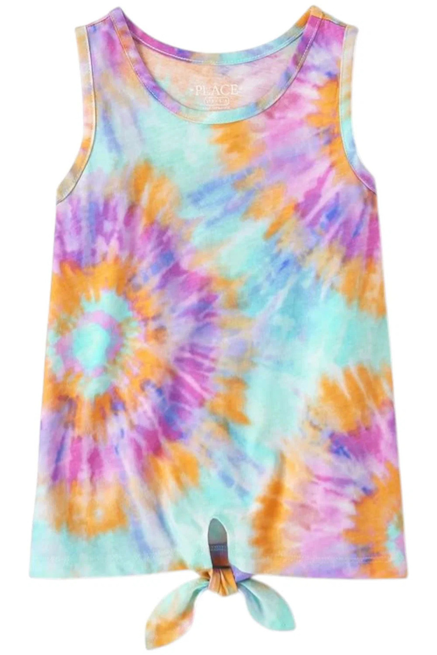 The Children's Place Kid's Girl Printed Tie Front Tank Tops Multi - Regular